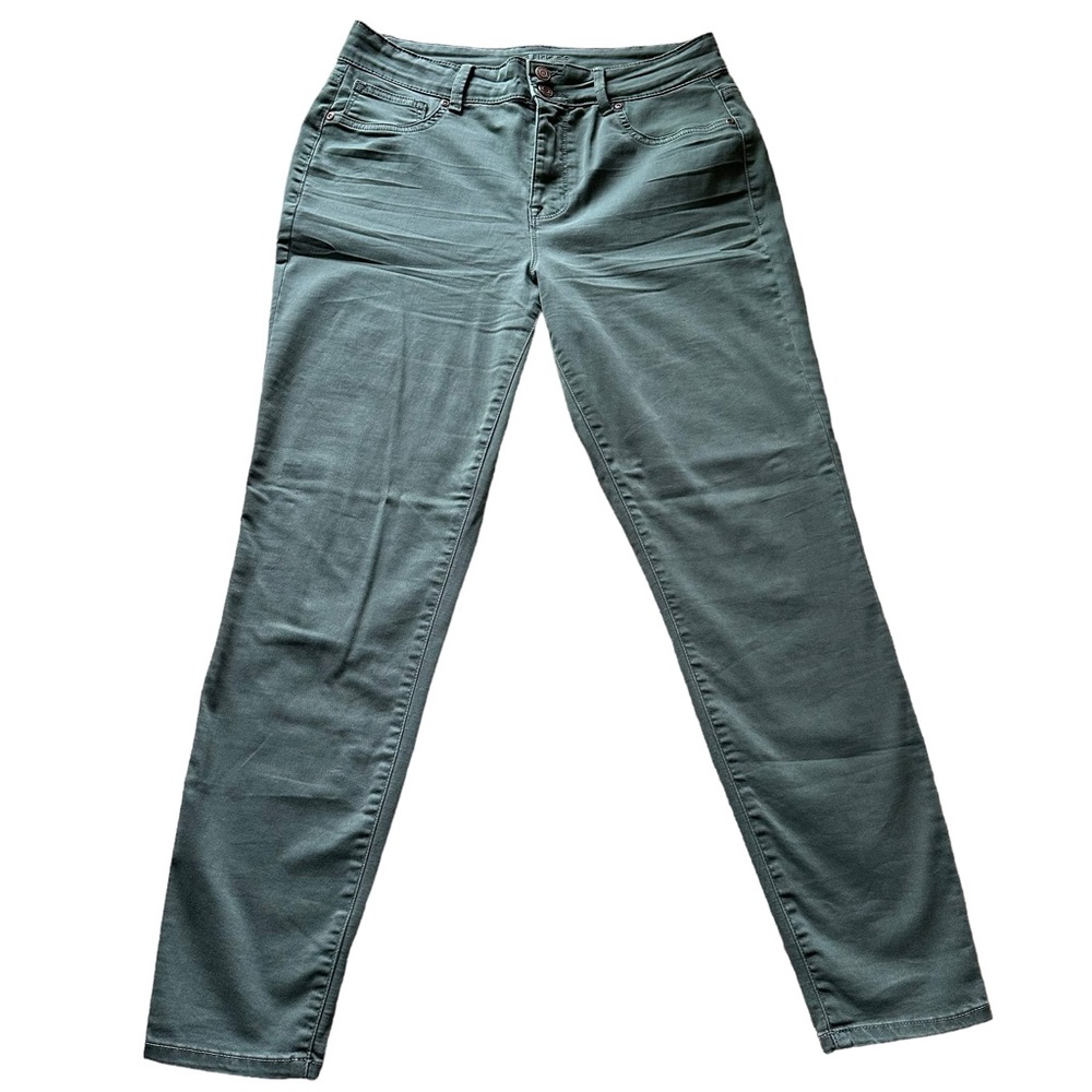 Maurices M Jeans High Rise Double Button Jeggings Green Sz Large